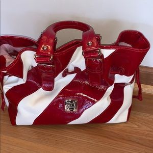 Dooney and Bourke Red and white Striped Handbag